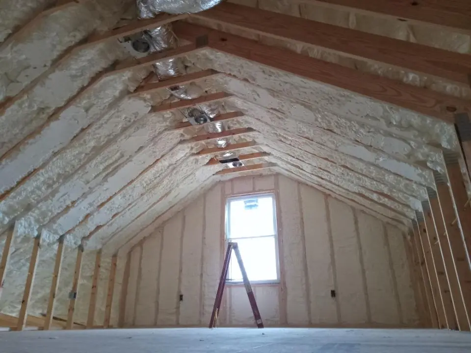 Spray foam roofing application for Crawl Space Insulation project in Brooklyn Park